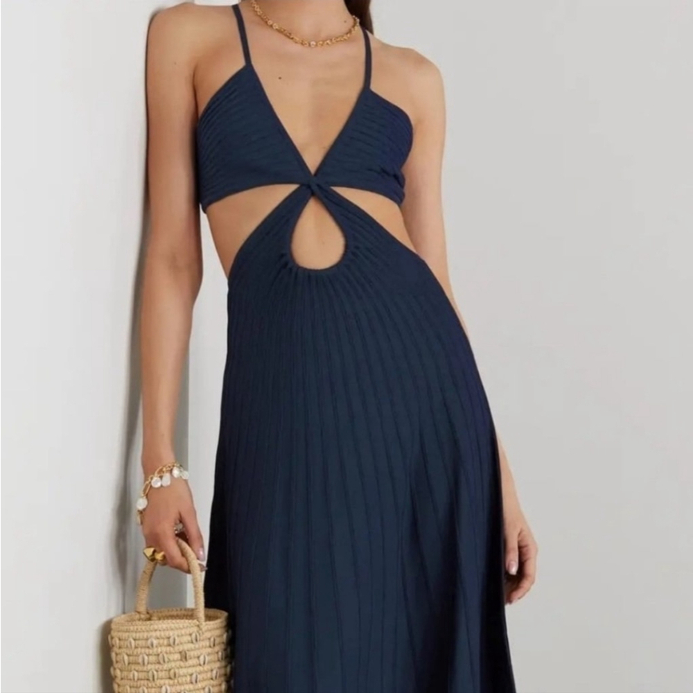 NWT $458 CULT GAIA Ottilia Knit Dress Navy XL